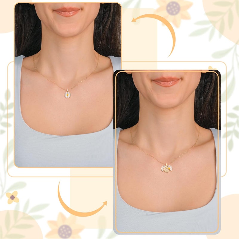PANTIDE Christian Daisy Locket Necklace for Women - God Is Within Her She Will Not Fail Engraved Faith Religious Necklace Inspirational Stainless Steel Necklace Jewelry Birthday Gift - Image 4